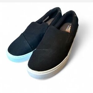 TOMS Black Canvas Slip-Ons